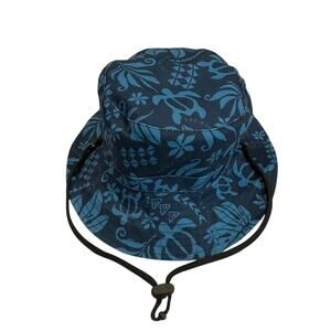 Reversible Bucket Hat-Hawaiian Tan/Floral With Chin Strap